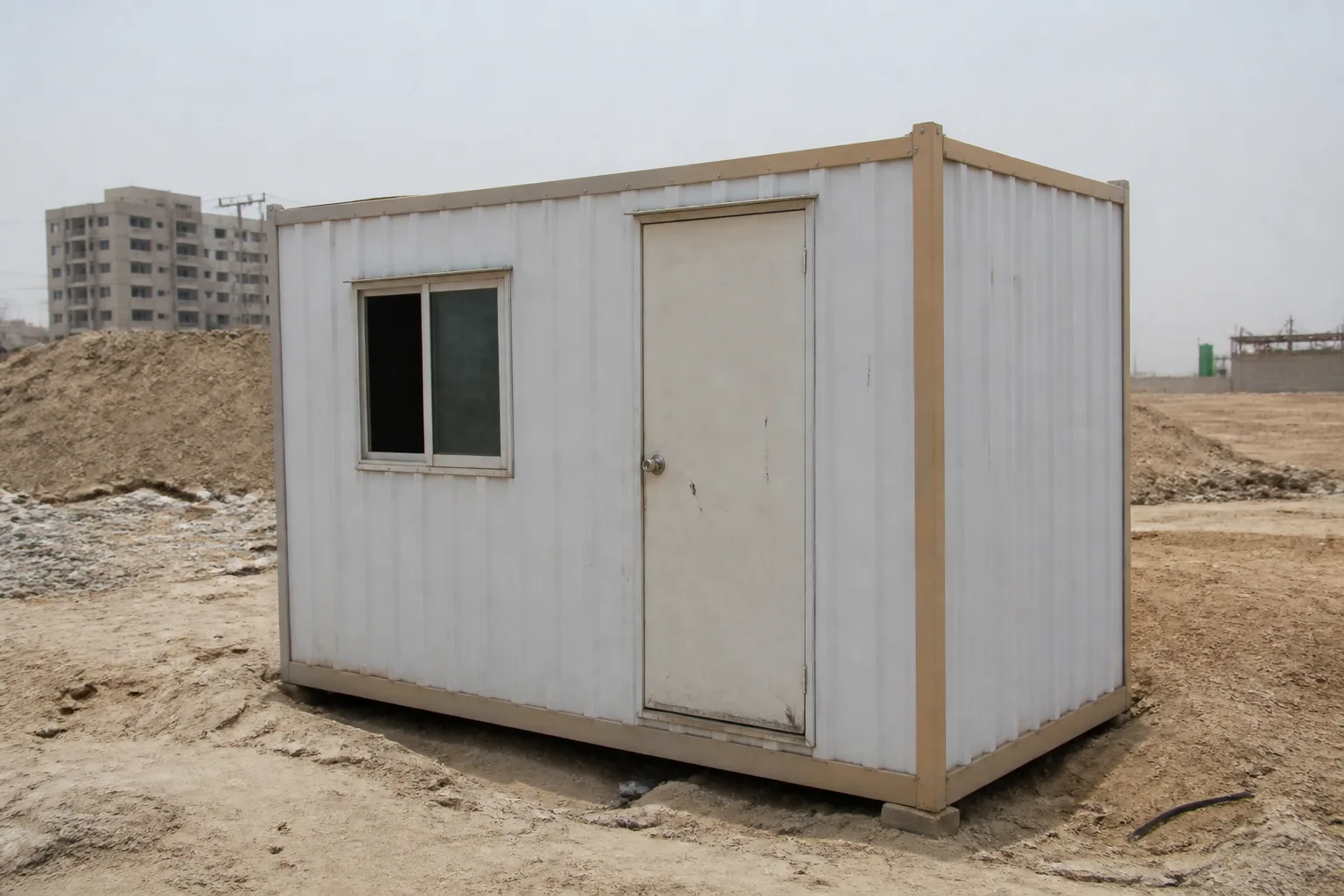 cheap vs premium porta cabin in Pakistan economy exterior on site