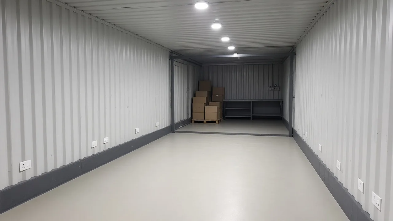 container shop in Pakistan interior display and storage layout